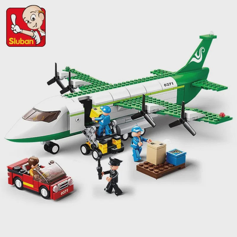 Bouwstenen Vliegtuig Set: Vrachtvliegtuig & Luchtambulance - Educatief Speelgoed
