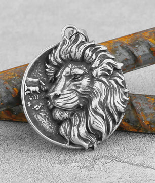 RVS Leeuw Viking Hanger Ketting - Nordic Odin Amulet voor Mannen & Tieners