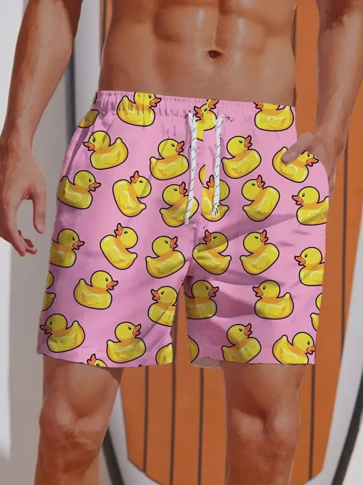 Heren Zwemshorts met Vrolijke Eendenprint - Perfect voor Zomer & Strand