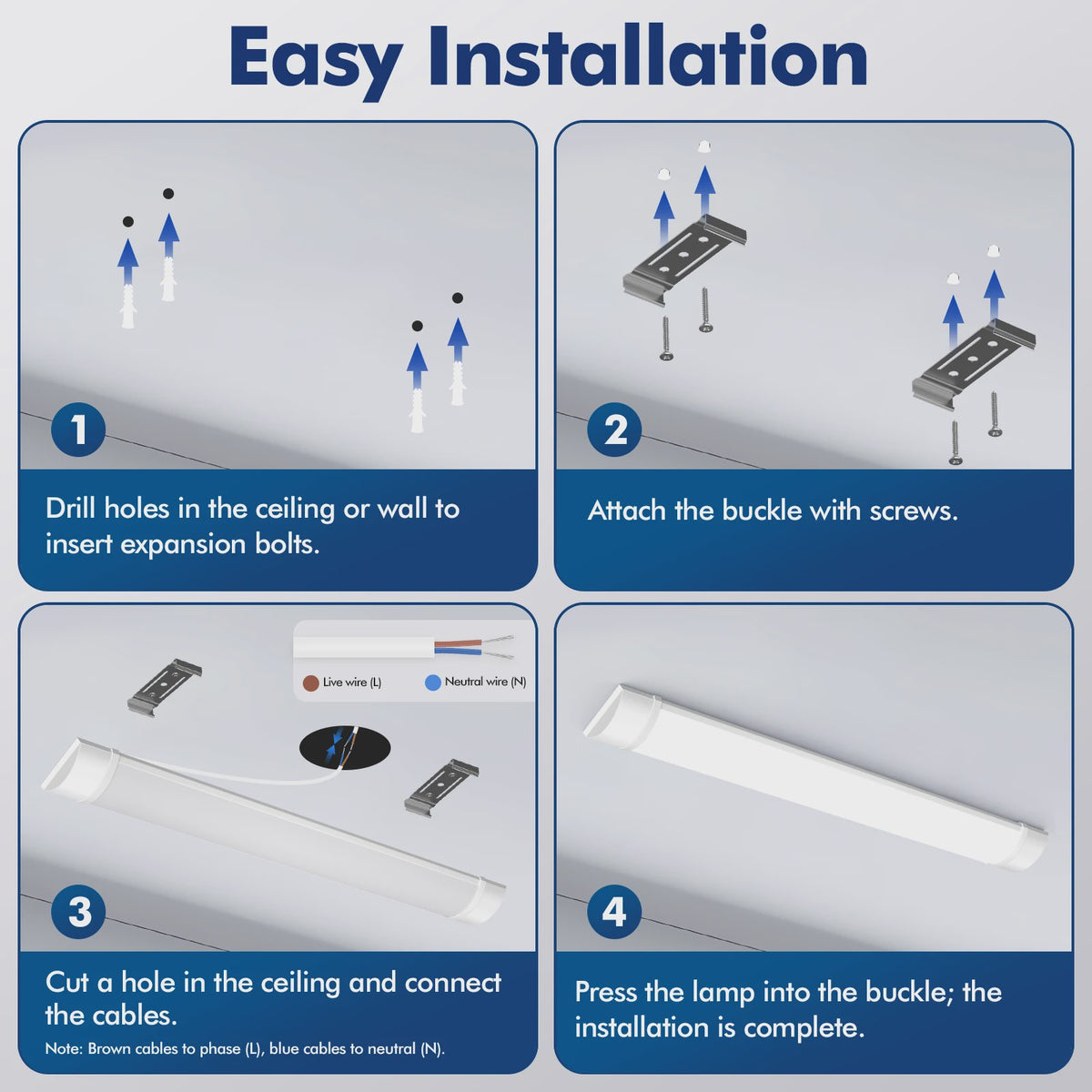 LED TL Buis Armatuur - 60cm, 90cm, 120cm - Werkplaats, Garage, Kantoor