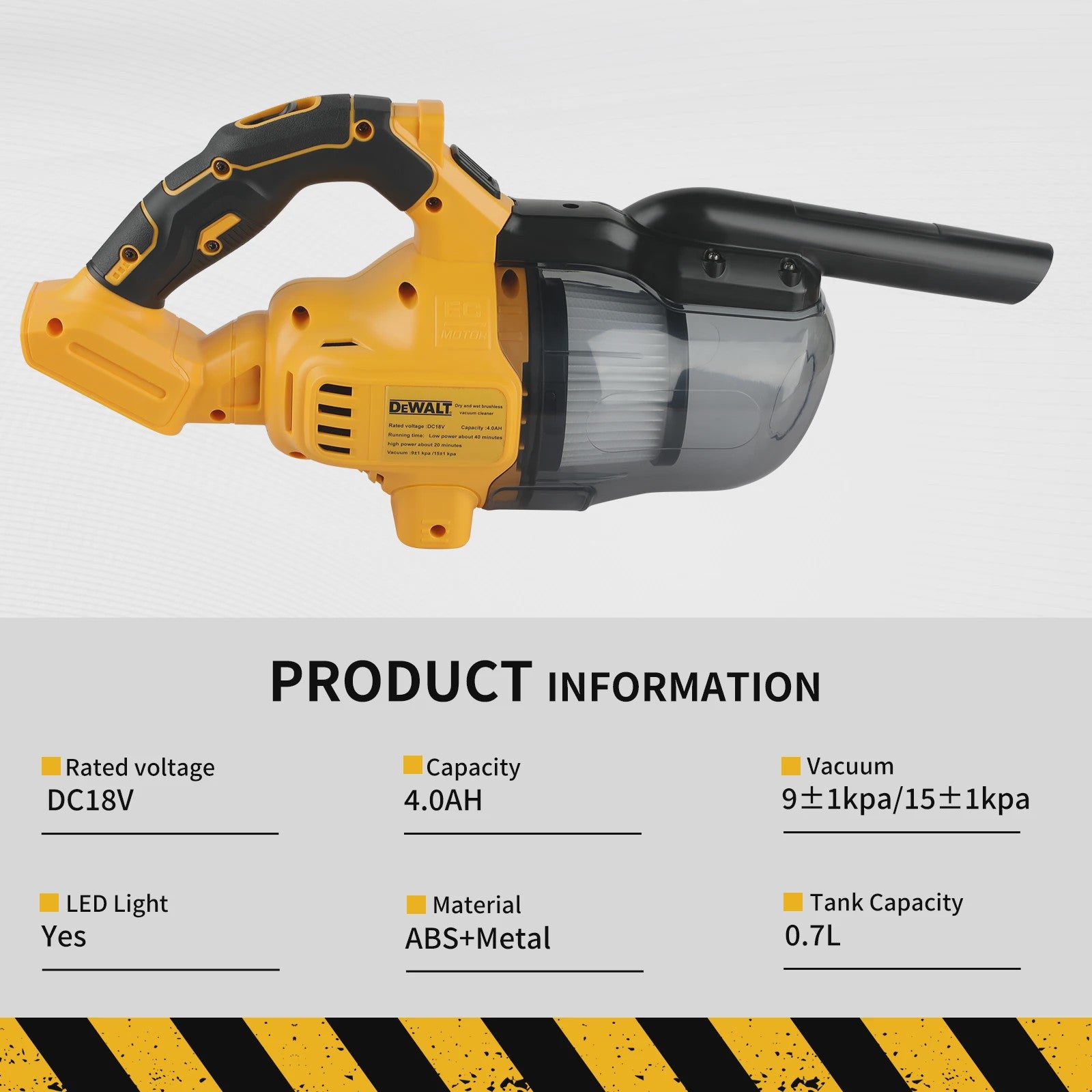 DeWalt DCV501 Snoerloze Accu Kruimeldief - Krachtige Handstofzuiger voor Nat & Droog Gebruik