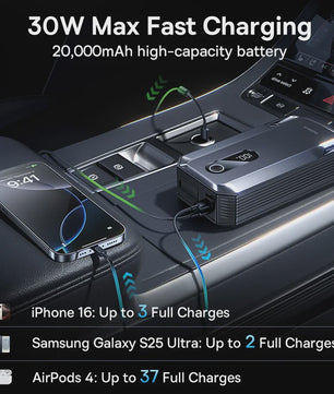 Baseus 2000A Autostarter Powerbank 20000mAh - Noodstart & Oplader