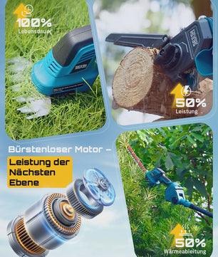 SEESII 6-in-1 Telescopische Snoeischaar & Heggenschaar - Brushless - Makita 18V Compatibel
