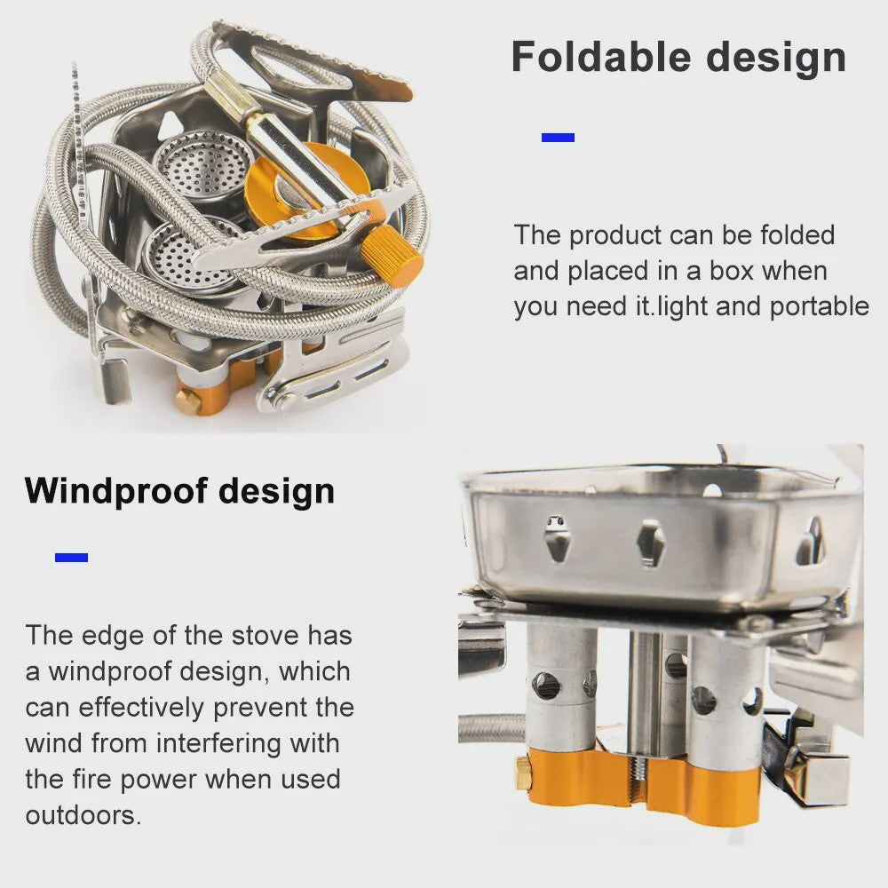 Widesea Krachtige 6800W Camping Gasbrander - Opvouwbaar & Draagbaar