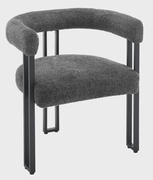 Set van 2 Chenille Eetkamerstoelen met Armleuningen - Modern en Comfortabel