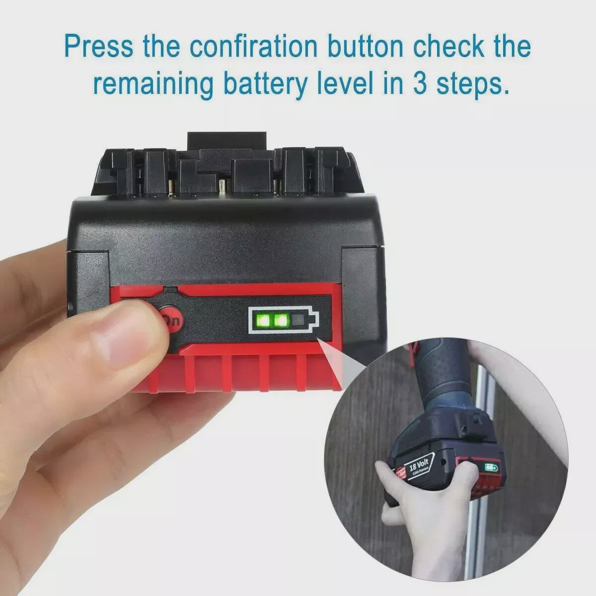 Bosch 18V 8.0Ah Li-ion Accu - Krachtige Vervanging voor GBA, GSR, GSB Power Tools