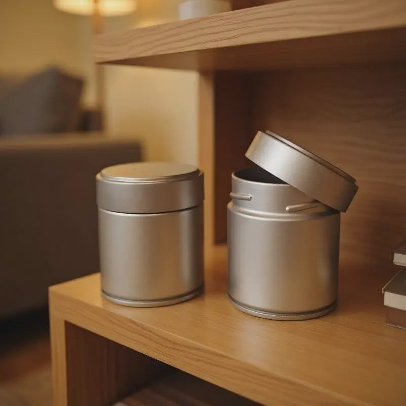 Mini Matcha Poeder Blikje - Dik Tinplate - Afsluitbare Opslagpot voor Thee & Kruiden