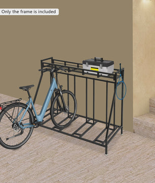 4-Plaats Fietsenrek Staand met Haken - Indoor Fietsenstalling Organizer