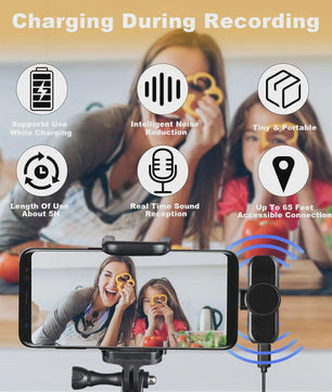 Draadloze Lavalier Microfoon Set 2.4G met Ruisonderdrukking voor Smartphones