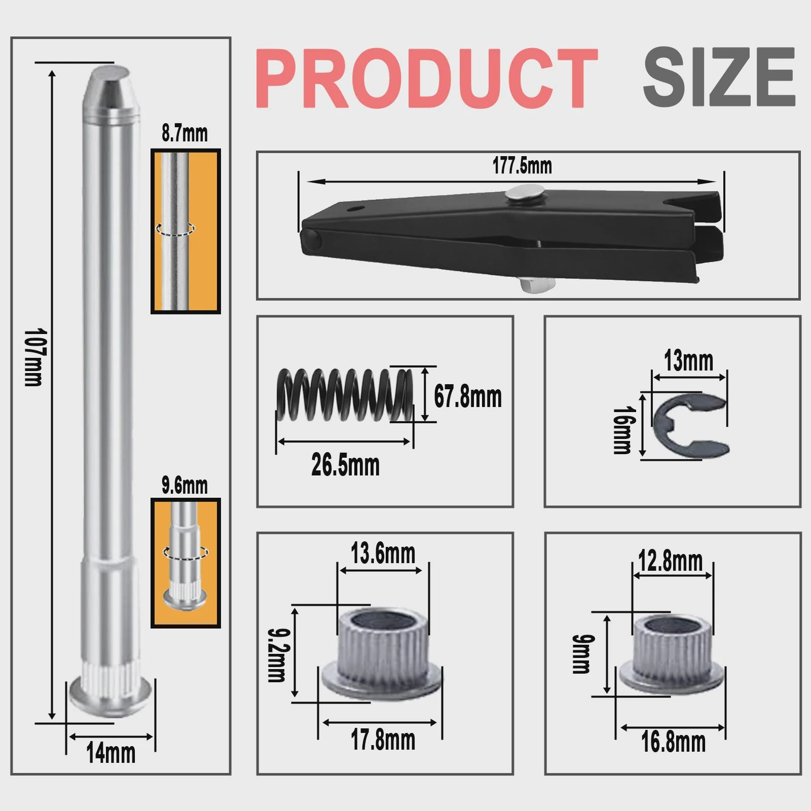 Deurscharnier Pin & Bus Kit met Veer Tool voor Chevrolet S10 / GMC S15 (1994-2004)