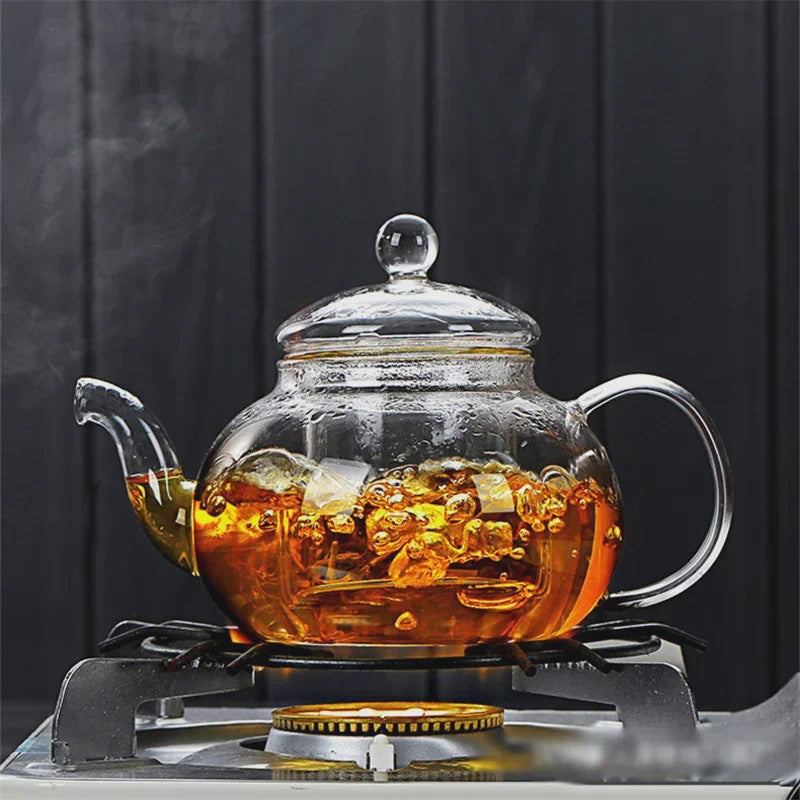 Glazen Theepot met Filter - Hittebestendig Borosilicaatglas - 400ml tot 1000ml