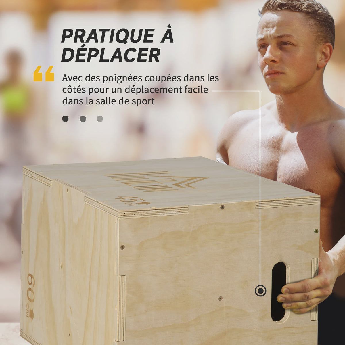 HOMCOM Plyobox Trainingsbox - 3 Hoogtes (40/45/60 cm) voor Box Jumps & Krachttraining