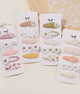 Set van 5 Schattige Baby Haarclipjes voor Meisjes met Bloemen en Leuke Designs