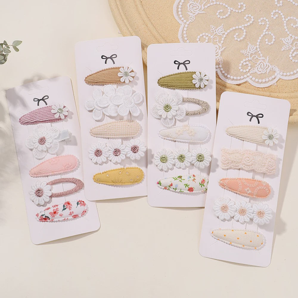 Set van 5 Schattige Baby Haarclipjes voor Meisjes met Bloemen en Leuke Designs