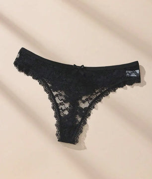 3-Pack Dames Strings van Kant en Mesh - Sexy Transparant Ondergoed