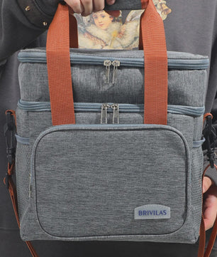 Moderne Lunchtas met Grote Capaciteit - Dubbele Isolatie & Crossbody Draagband