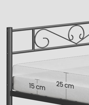 Stijlvol Metalen Bedframe 90x200 cm - Zwart