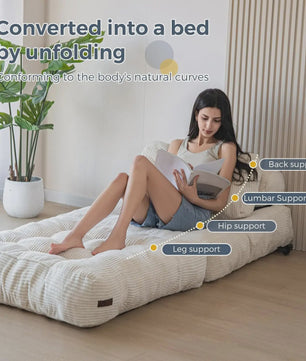 Opvouwbaar Slaapbank Stoel - Comfortabele Lounge Sofa Bed met Kussen