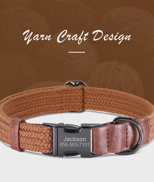 Gepersonaliseerde Hondenhalsband met Naam Gravering - Duurzaam Nylon, Verstelbaar voor Kleine tot Grote Honden