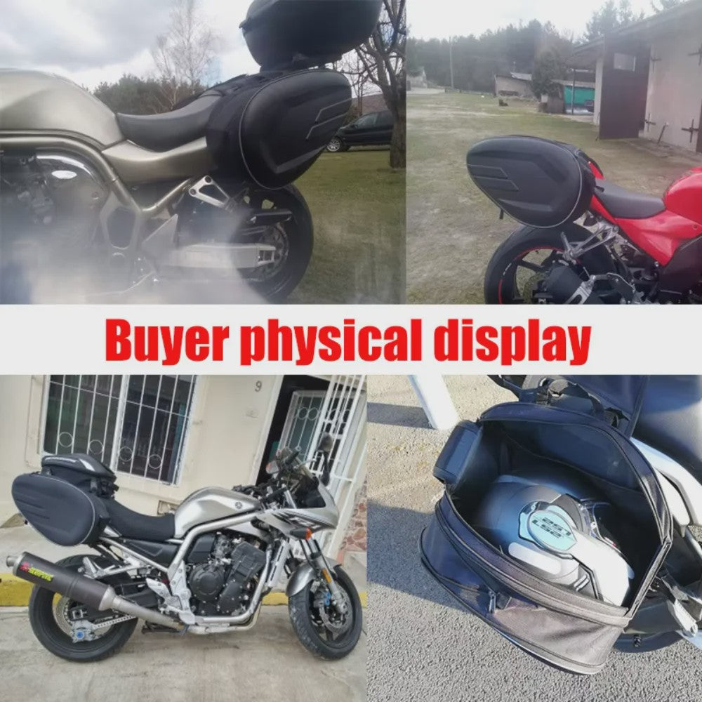 Universele Motor Zadel Tassen Set - Waterdicht, Uitbreidbaar & Helm Opslag