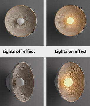 Nordic Wabi-Sabi Wandlamp Rond - Sfeervolle Resin Sconce voor Woonkamer & Slaapkamer