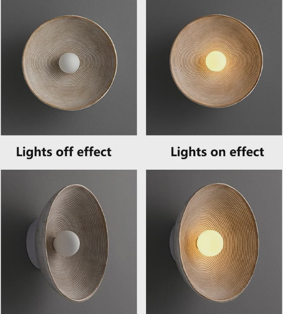 Nordic Wabi-Sabi Wandlamp Rond - Sfeervolle Resin Sconce voor Woonkamer & Slaapkamer