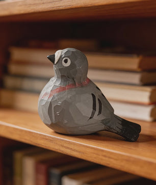 Handgesneden Houten Duif Beeldje - Vredesvogel Decoratie