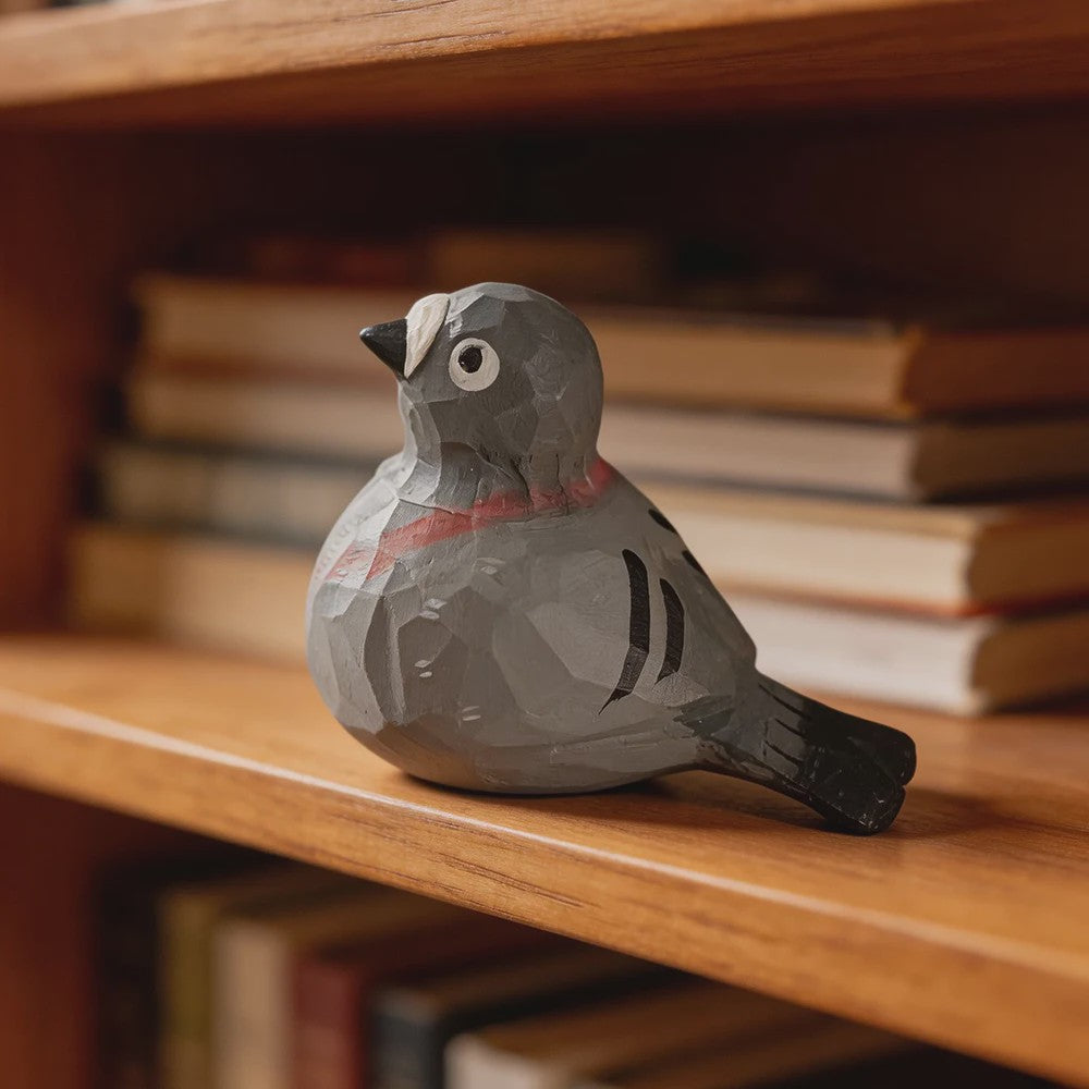 Handgesneden Houten Duif Beeldje - Vredesvogel Decoratie