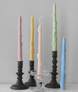 Handgemaakte Lange Kaars Siliconen Mal - Creatieve Bloem & Tak Decoratie - DIY Kaarsen Maken