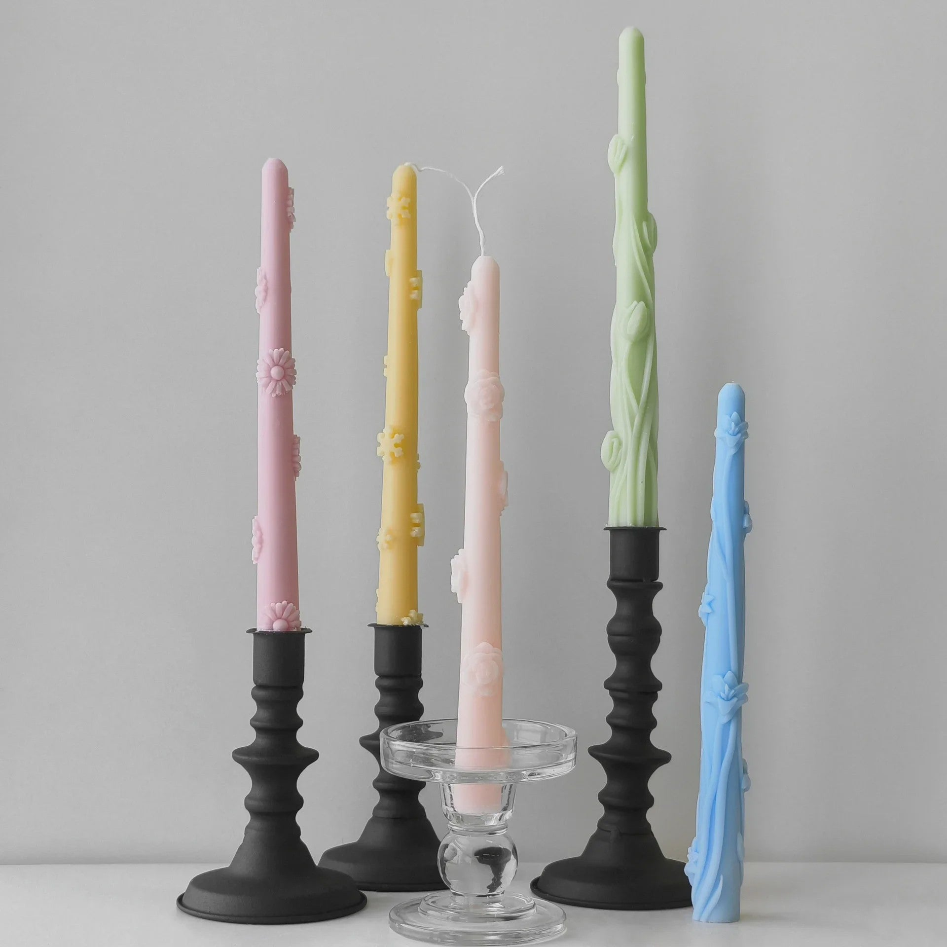 Handgemaakte Lange Kaars Siliconen Mal - Creatieve Bloem & Tak Decoratie - DIY Kaarsen Maken