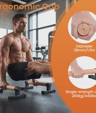 Houten Parallettes Push-Up Bars - Ergonomische Calisthenics Bars voor Krachttraining