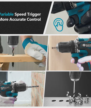 Krachtige Brushless Accuboormachine 1700 RPM - 10mm Klauw - Compatibel met Makita 18V Accu