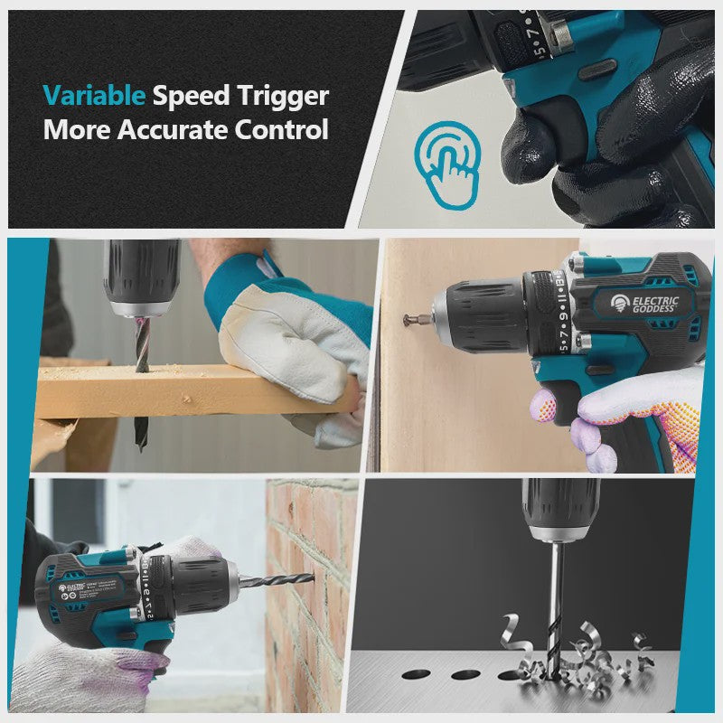 Krachtige Brushless Accuboormachine 1700 RPM - 10mm Klauw - Compatibel met Makita 18V Accu