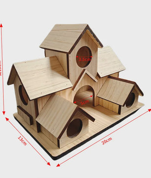 Groot Houten Vogelhuis voor Tuin & Binnenplaats - Handgemaakt Decoratie voor Tuinvogels