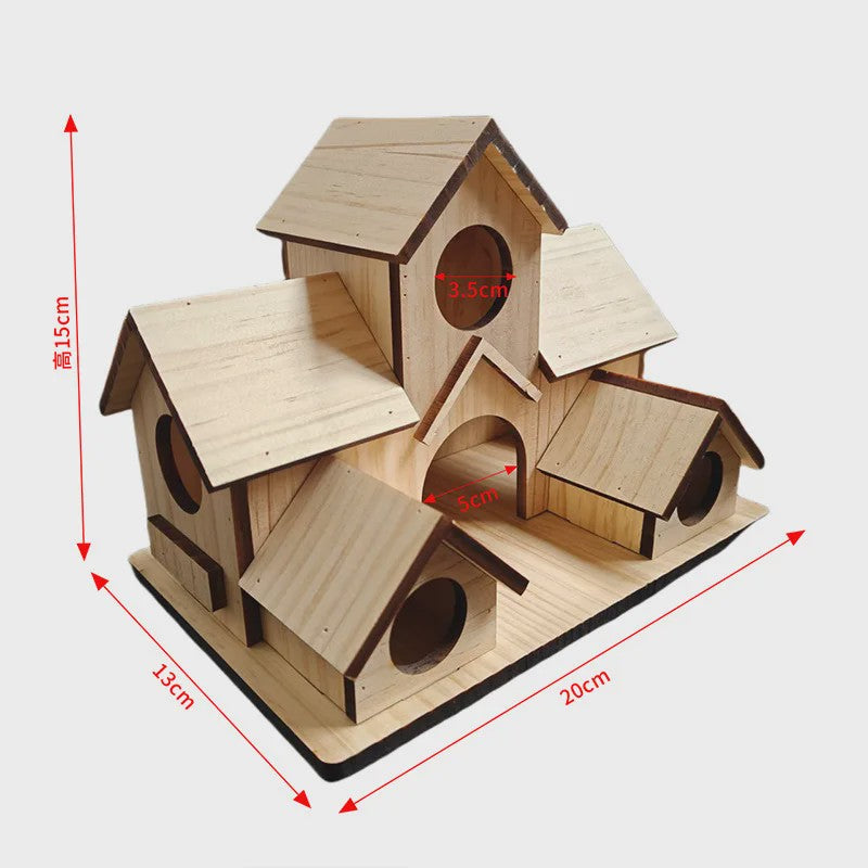 Groot Houten Vogelhuis voor Tuin & Binnenplaats - Handgemaakt Decoratie voor Tuinvogels