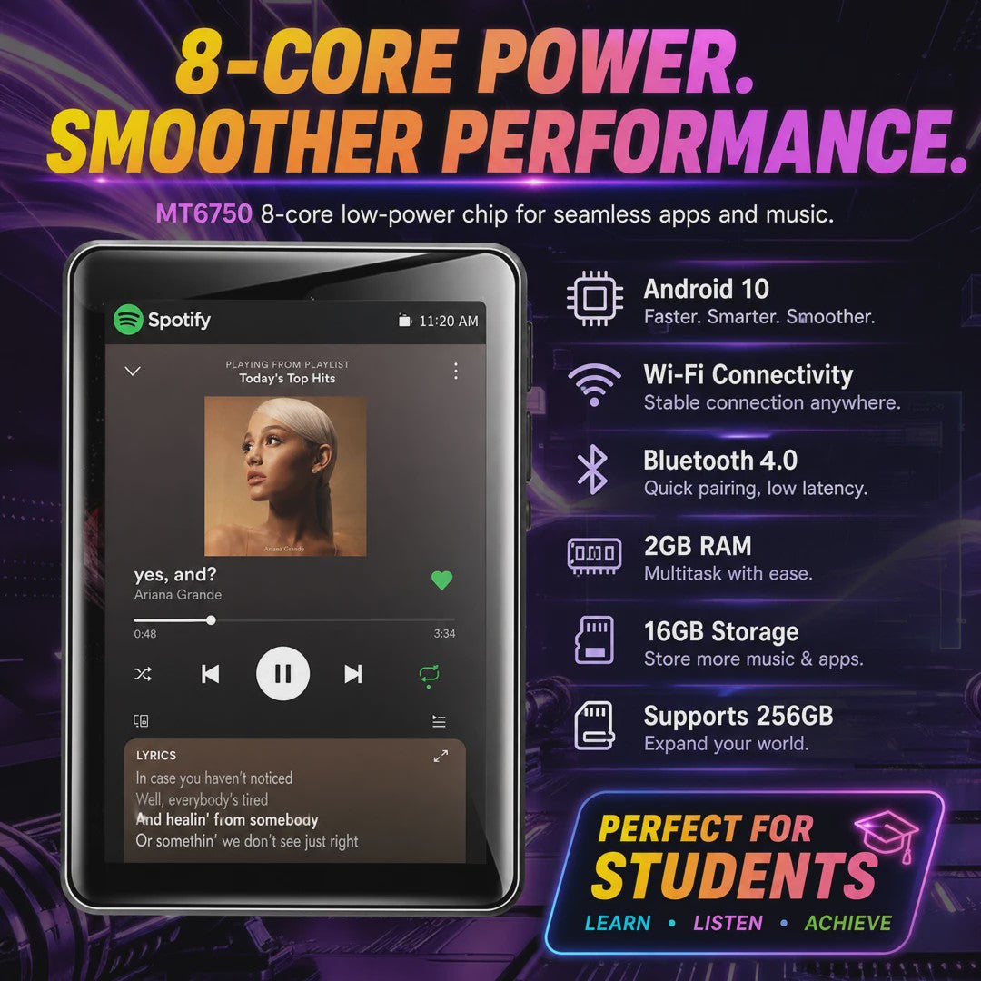 Famue PA03 Android MP3/MP4 Speler - 48GB, WiFi, Lossless Audio & App Downloads