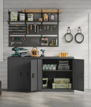 Afsluitbare Metalen Archiefkast met Slot en Verstelbare Legging - Kantoor & Printerkast