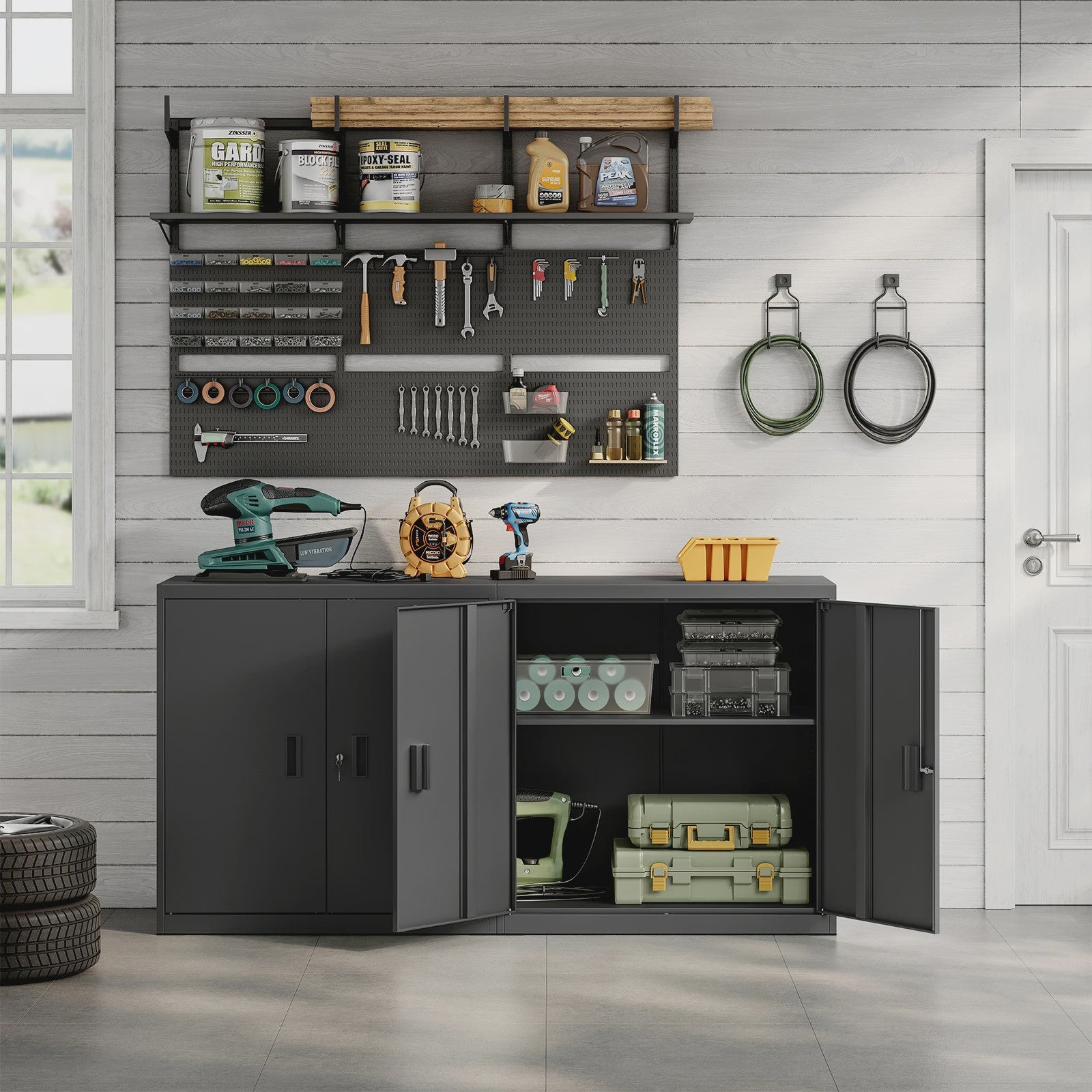 Afsluitbare Metalen Archiefkast met Slot en Verstelbare Legging - Kantoor & Printerkast
