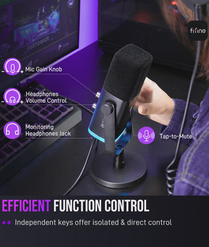 FIFINE AM8 Dynamische USB/XLR Microfoon met Touch Mute & RGB