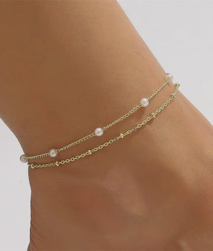 Dames Anklet Hart & Veer | Roestvrij Staal Multi-layer Ketting