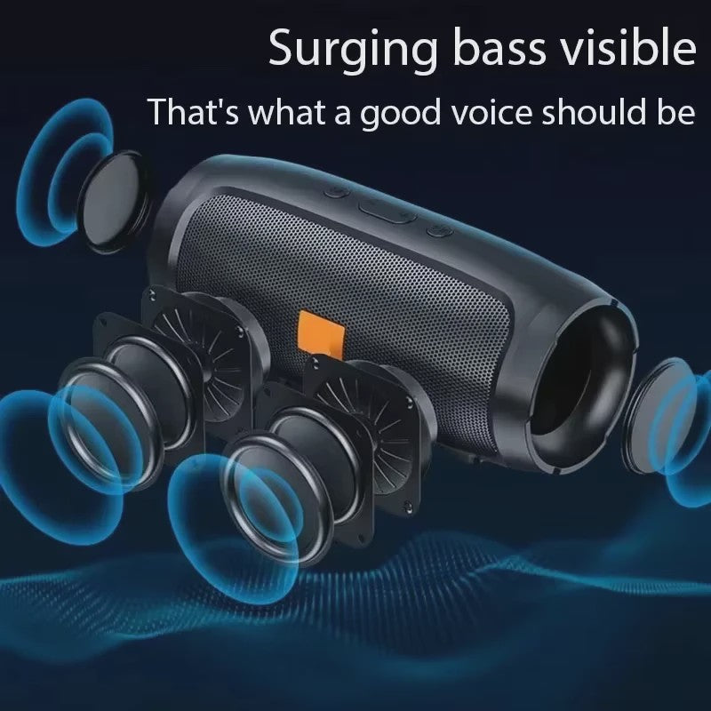 Lenovo Draadloze Bluetooth Speaker met Subwoofer - Draagbaar, Stereo, FM, USB & TF Kaart