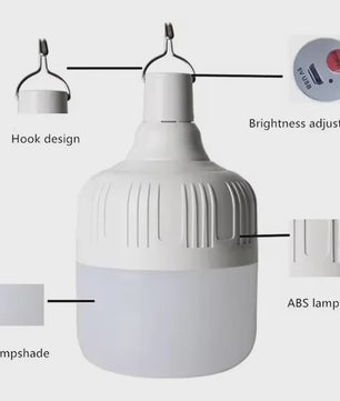 Draagbare LED Noodlamp met Zonnepaneel & USB - Oplaadbaar, Energiezuinig, voor Camping & Tuin