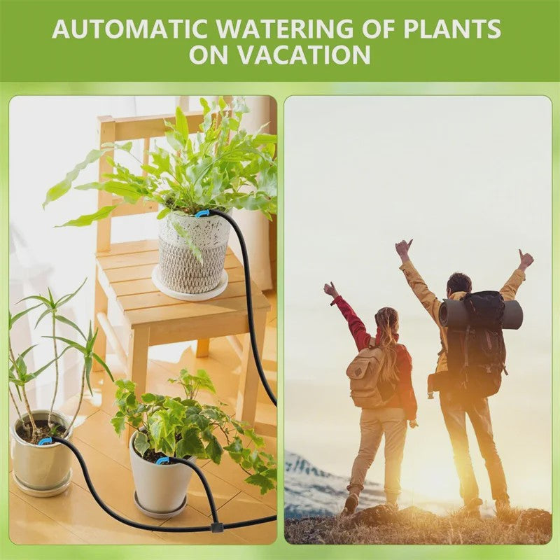 Automatisch Bewateringssysteem voor Planten met Timer, Ingebouwde Batterij & USB Opladen