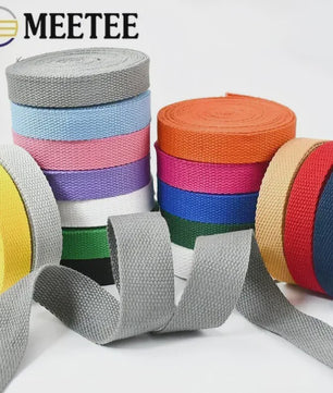 4 Meter Katoenen Band - 1.3mm Dikke Webbing voor Tassen, Riemen & DIY Projecten (20-50mm Breed)