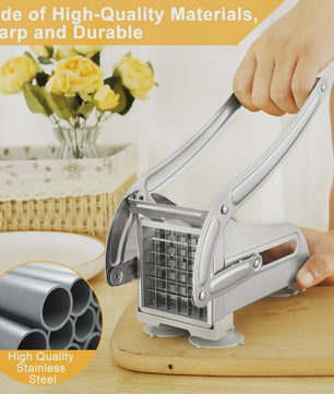 RVS Frietjes Snijder & Groentesnijder - Handmatige Aardappelsnijder voor Frietjes en Chips