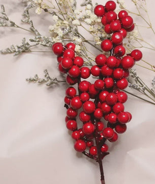 50 Kerst Takken met Kunstmatige Rode Bessen - Feestelijke Decoratie voor Kerstboom & Huis