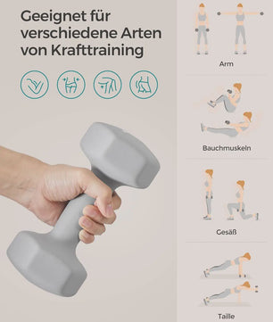 SONGMICS Dumbbell Set 2x5 kg - Hexagon Vorm met Neopreen Coating