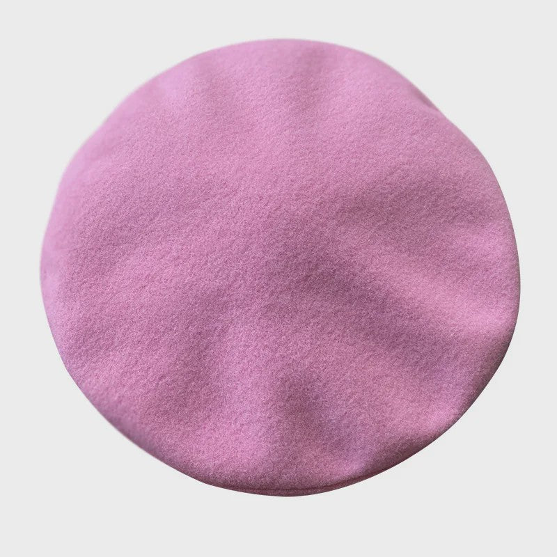 Roze Baret Dames - Koreaanse Stijl Minimalistisch Elegant Schildersmutsje