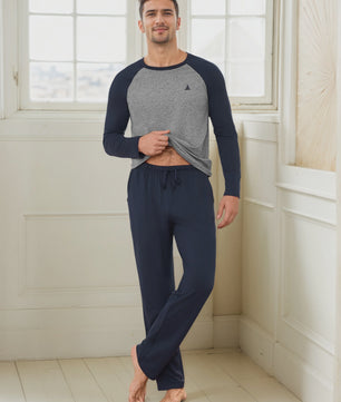 Heren Lange Katoenen Pyjama Set - Comfortabel Loungewear voor Alle Seizoenen