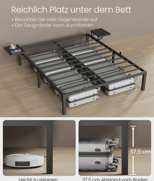 Stalen Bedframe met Nachtkastjes en Opbergruimte - Dubbel Bed